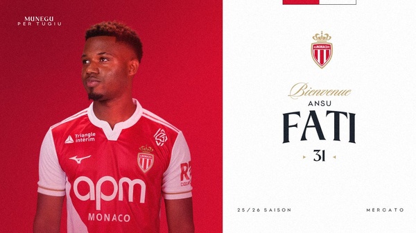 Officiel : Ansu Fati rejoint l’AS Monaco en prêt, prolongé jusqu’en 2028 au FC Barcelone