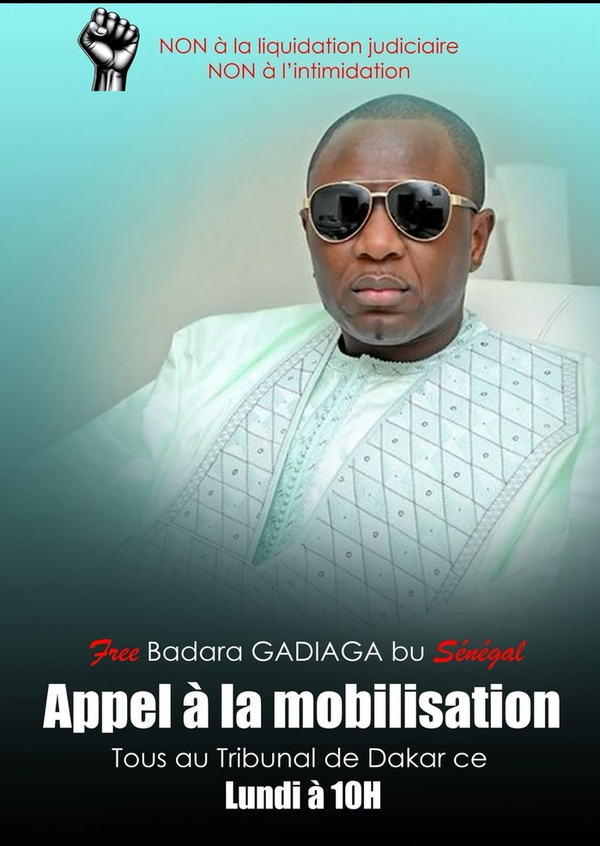 Mobilisation citoyenne en soutien à Badara Gadiaga, convoqué ce lundi au tribunal de Dakar Mobilisation citoyenne en soutien à Badara Gadiaga, convoqué ce lundi au tribunal de Dakar