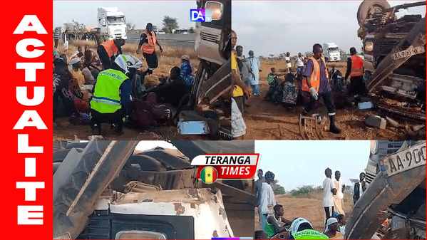 Accident sur l’axe Khombole–Dakar : plusieurs blessés après le renversement d’un car Ndiaga Ndiaye