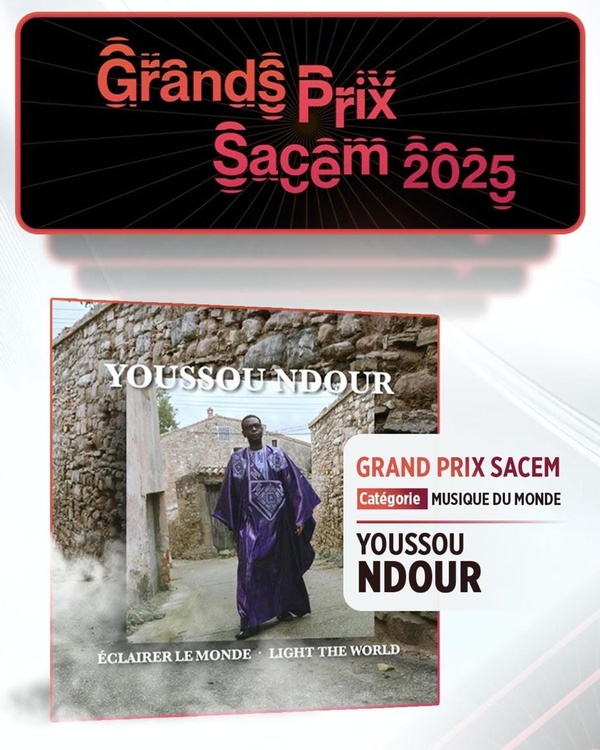 Youssou Ndour remporte le Grand Prix Sacem 2025 pour son album "Éclairer le monde"