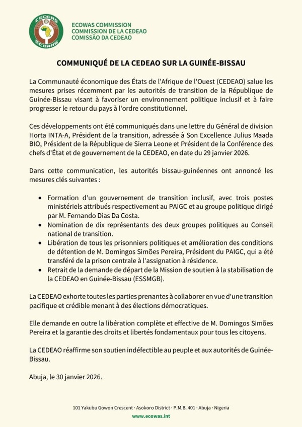Guinée-Bissau : Libération de Pereira et Da Costa, la diplomatie sénégalaise au cœur de la décrispation Guinée-Bissau : Libération de Pereira et Da Costa, la diplomatie sénégalaise au cœur de la décrispation