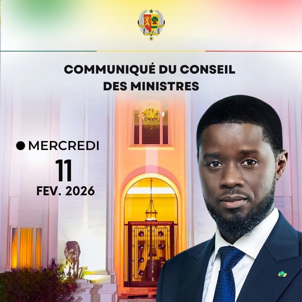 Conseil des Ministres du mercredi 11 février 2026 Conseil des Ministres du mercredi 11 février 2026