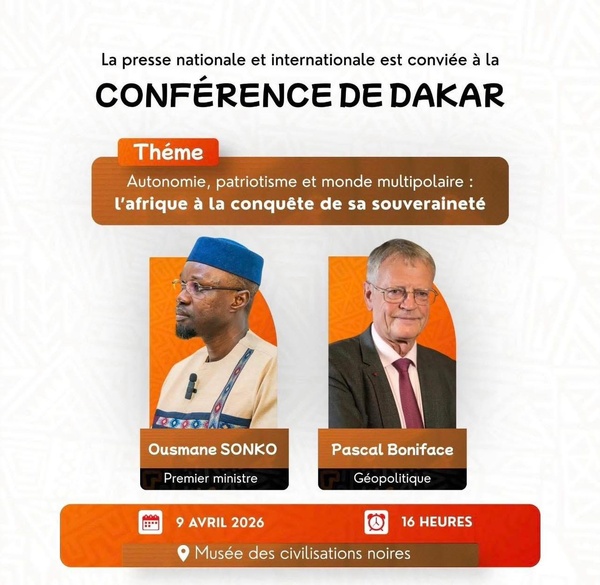 Dakar : une conférence internationale sur la souveraineté africaine avec Ousmane Sonko Dakar : une conférence internationale sur la souveraineté africaine avec Ousmane Sonko