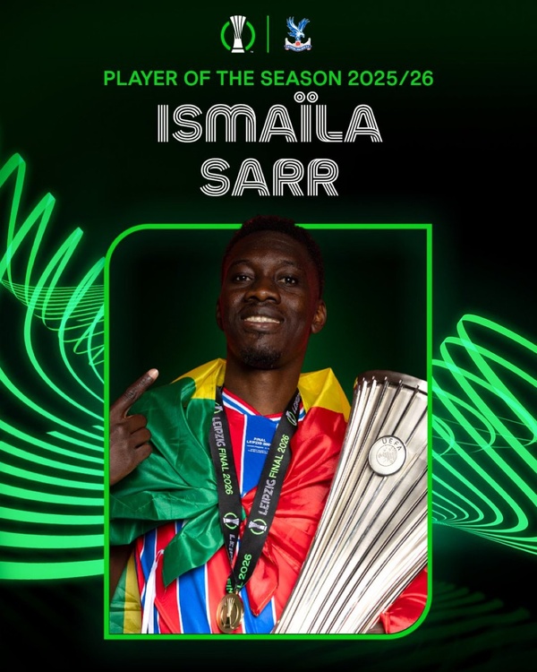 Ligue Europa Conférence : Ismaïla Sarr sacré meilleur joueur et meilleur buteur après le sacre historique de Crystal Palace