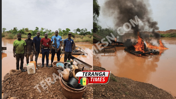 Frontière sénégalo-malienne : six dragues illégales détruites par la Police aux Frontières