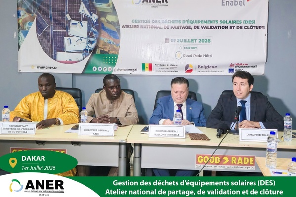 L’ANER valide la feuille de route nationale pour la gestion des déchets d’équipements solaires L’ANER valide la feuille de route nationale pour la gestion des déchets d’équipements solaires