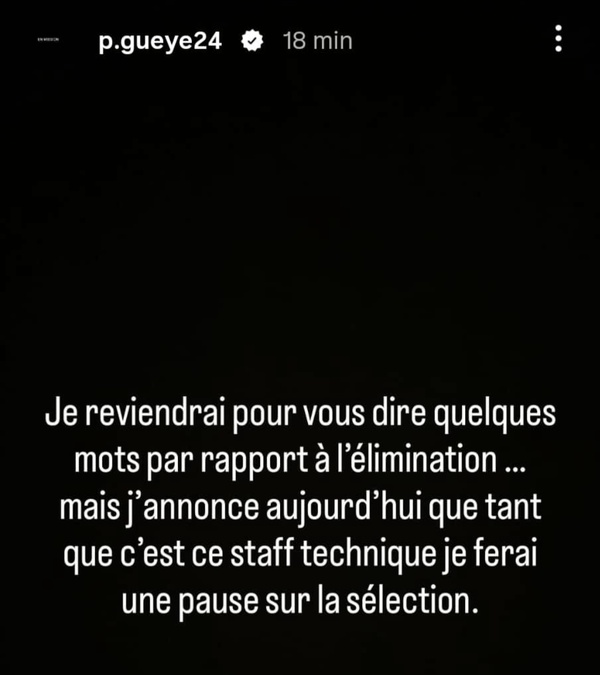 Pape Gueye : « Tant que ce staff technique sera là, je ferai une pause avec les Lions »