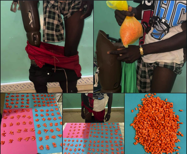 Karang : les Douanes saisissent 1 590 pilules d’ecstasy cachées dans une prothèse de jambe Karang : les Douanes saisissent 1 590 pilules d’ecstasy cachées dans une prothèse de jambe