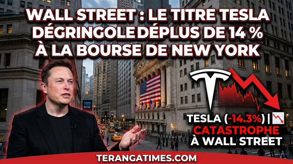 Wall Street : Le titre Tesla dégringole de plus de 14 % à la Bourse de New York