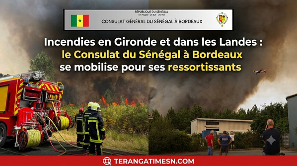 Incendies en Gironde et Landes : Le Consulat du Sénégal à Bordeaux active une cellule de crise pour la communauté