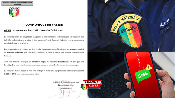 Cybercriminalité: La Police nationale met en garde contre une vaste arnaque aux faux avis d’amende routière