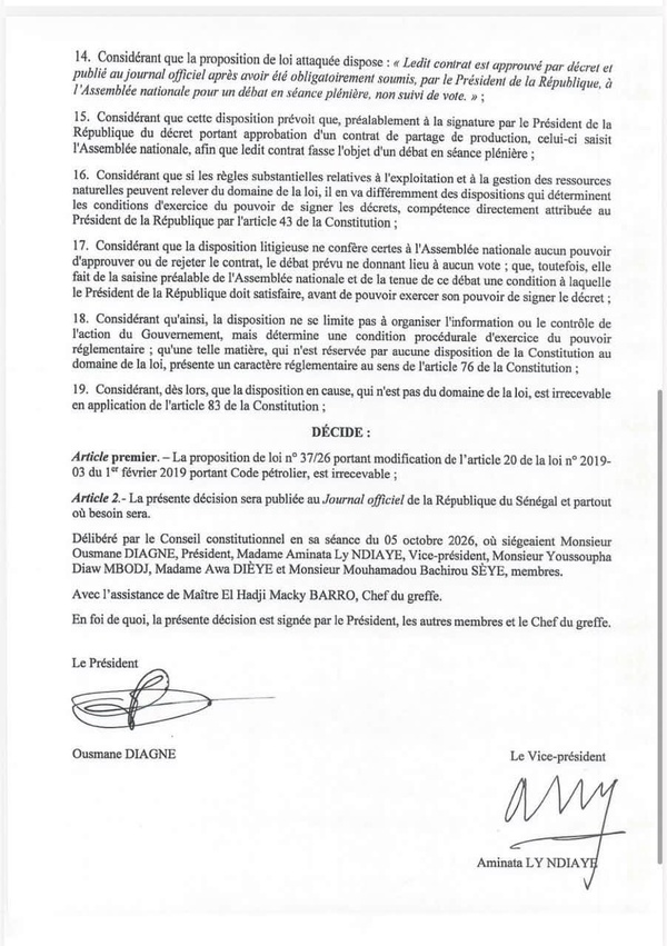 Transparence sur les ressources naturelles: Abdourahmane Diouf appelle au respect des rôles institutionnels