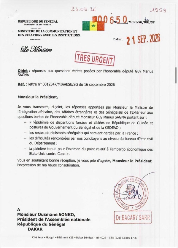 Restitution des crânes de résistants sénégalais : le gouvernement reconnaît n’avoir engagé aucune demande officielle auprès de la France