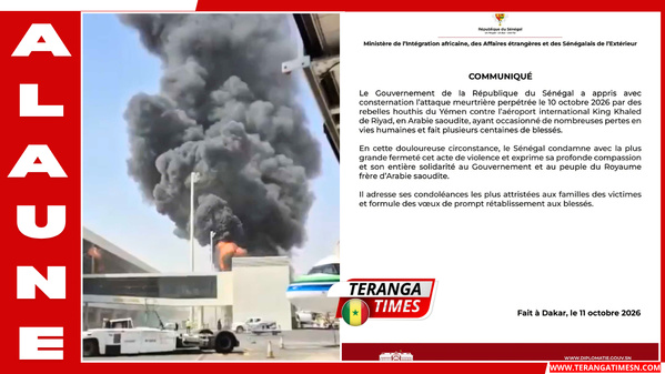 Diplomatie : Le Sénégal condamne l'attaque contre l'aéroport de Riyad et exprime sa solidarité avec l'Arabie saoudite
