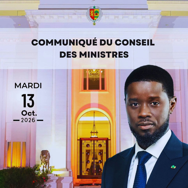 Communiqué du Conseil des Ministres de ce mardi 13 octobre 2026