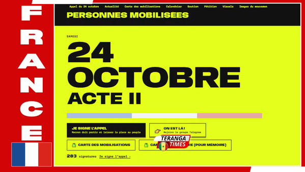 Mouvement social: Un appel à un « Acte II » lancé pour le samedi 24 octobre 2026 en France Mouvement social: Un appel à un « Acte II » lancé pour le samedi 24 octobre 2026 en France
