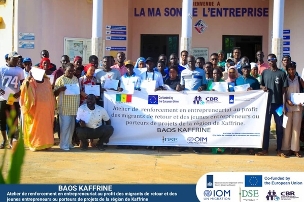 Kaffrine / Migration : Le BAOS et l'OIM forment 60 migrants de retour à l'entrepreneuriat