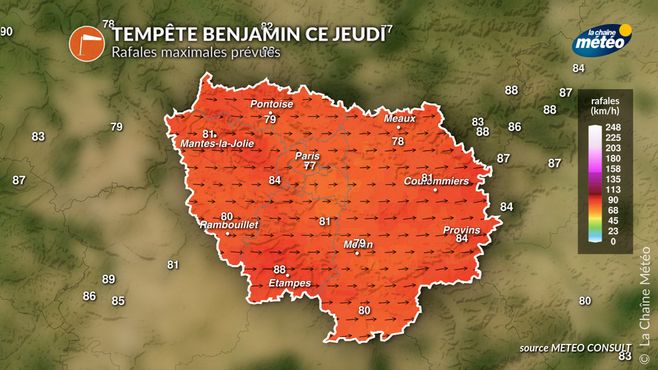 Tempête Benjamin: 18 départements placés en vigilance orange par Météo-France