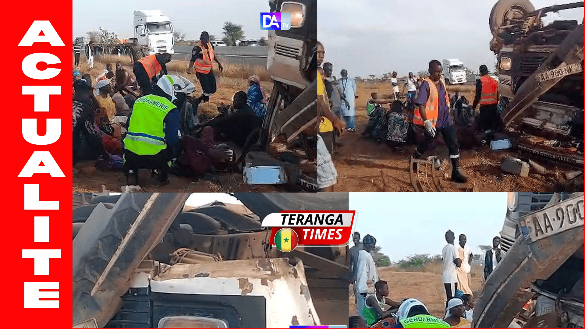 Accident sur l’axe Khombole–Dakar : plusieurs blessés après le renversement d’un car Ndiaga Ndiaye