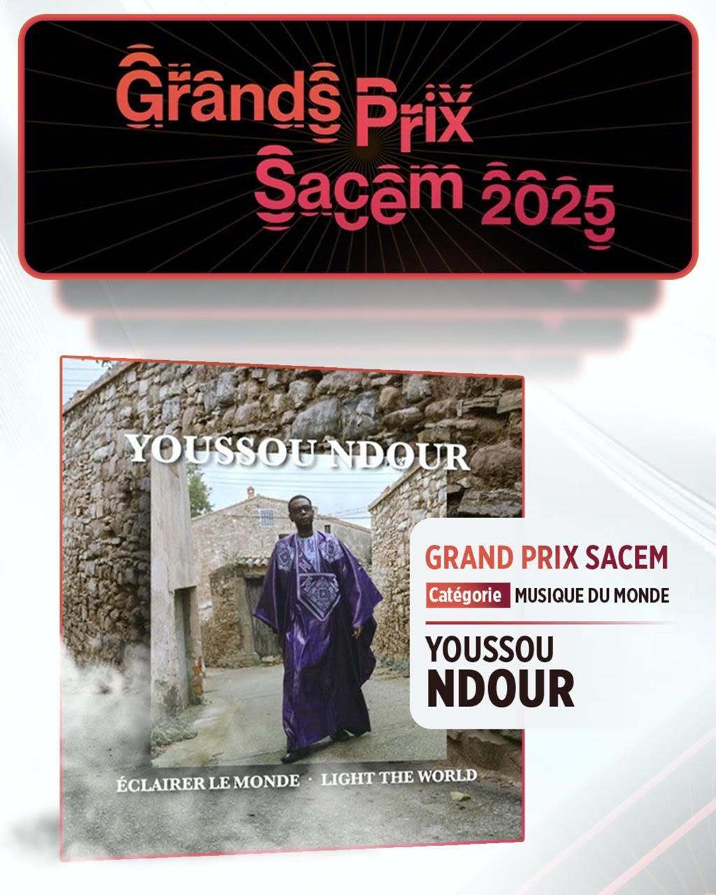 Youssou Ndour remporte le Grand Prix Sacem 2025 pour son album "Éclairer le monde"