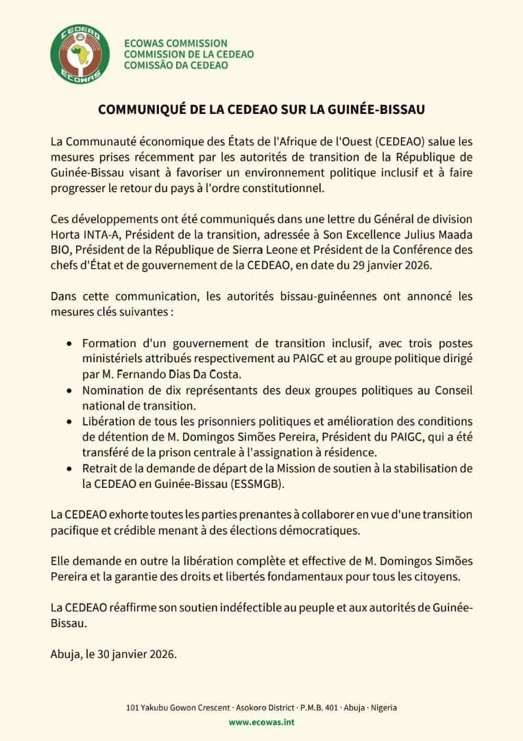 Guinée-Bissau : Libération de Pereira et Da Costa, la diplomatie sénégalaise au cœur de la décrispation