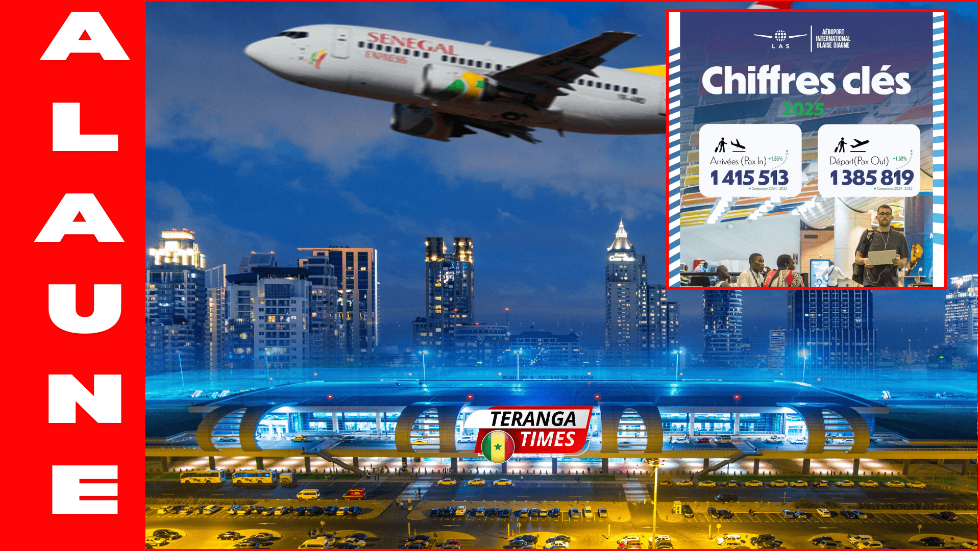 Sénégal : le trafic passagers de l’aéroport Blaise Diagne en légère hausse en 2025 grâce aux flux internationaux