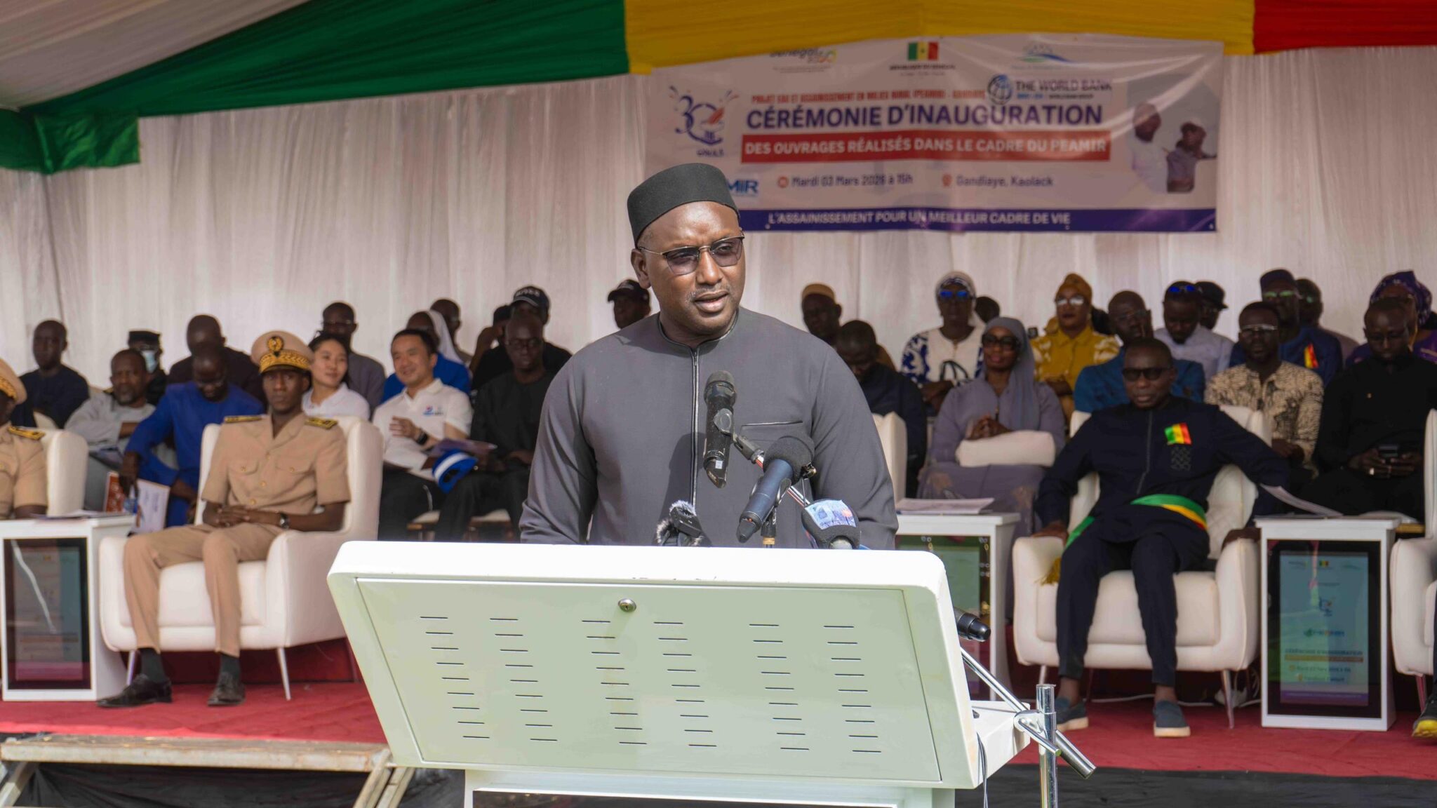 Dr Cheikh Tidiane Dièye inaugure les infrastructures d'assainissement de Gandiaye, un tournant pour le PEAMIR