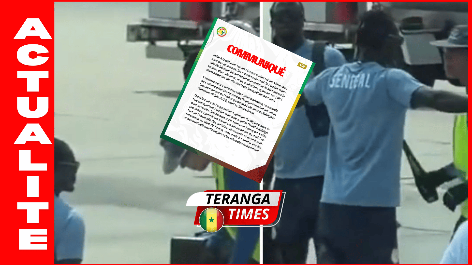 Communiqué FSF: Clarification relative à la procédure de contrôle de sécurité lors du déplacement de la délégation sénégalaise entre Raleigh et San Antonio