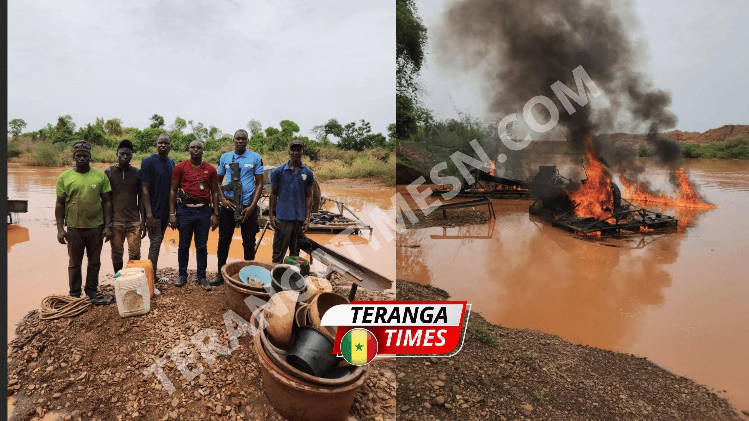 Frontière sénégalo-malienne : six dragues illégales détruites par la Police aux Frontières