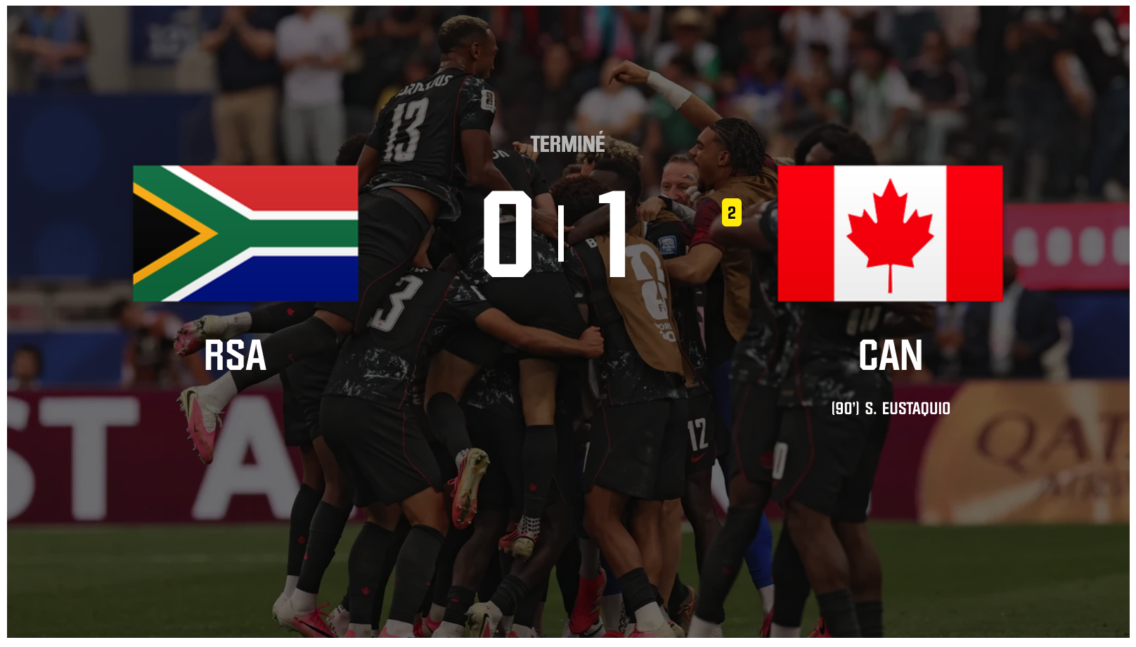 Coupe du monde 2026 : Le Canada écrit l'histoire et s'offre les huitièmes de finale face à l'Afrique du Sud