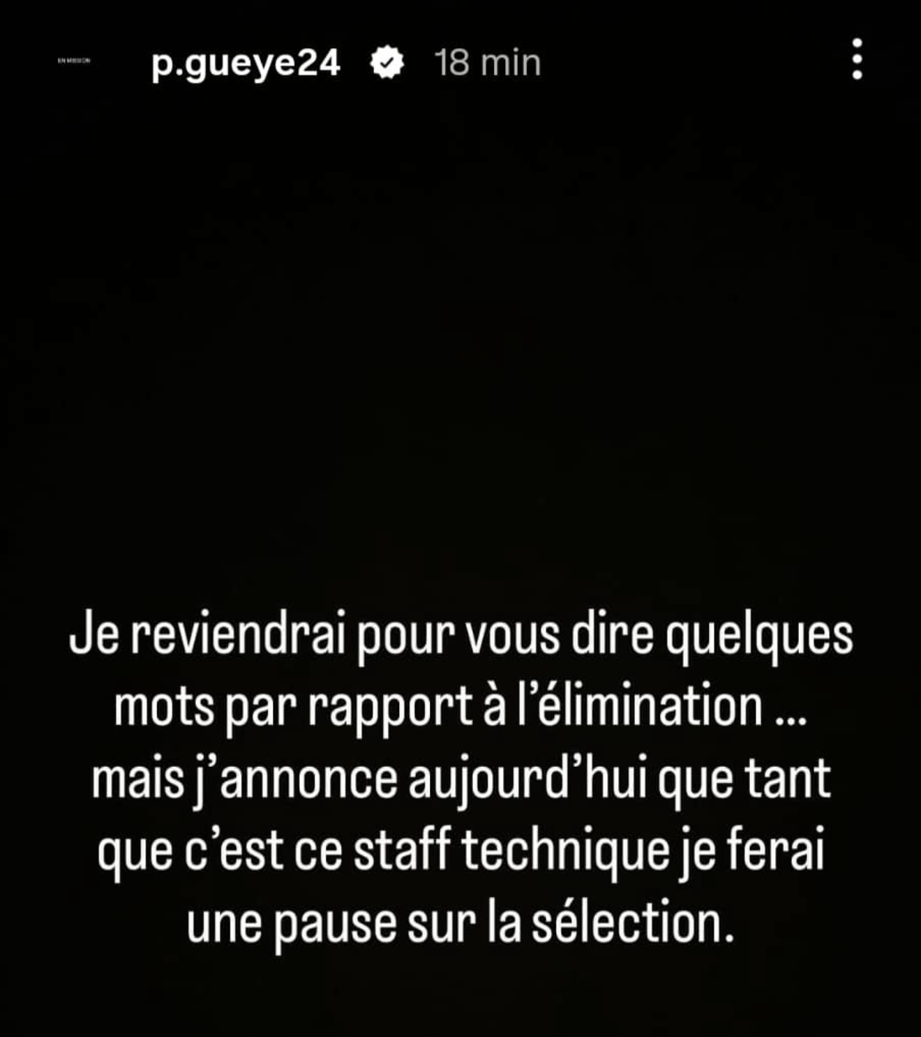 Pape Gueye : « Tant que ce staff technique sera là, je ferai une pause avec les Lions »
