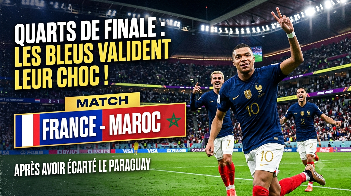 Match France Maroc en quarts de finale: Les Bleus valident leur choc après avoir écarté le Paraguay