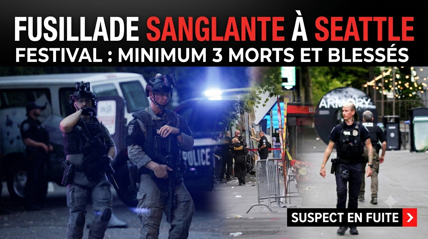 Fusillade sanglante à Seattle lors d'un festival: Au moins trois morts et plusieurs blessés, un suspect en fuite