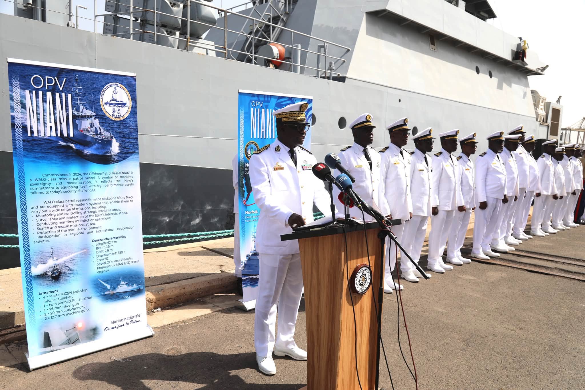 Défense et Diplomatie / Marine nationale : Retour historique du patrouilleur PHM Niani à Dakar après une mission transatlantique aux États-Unis