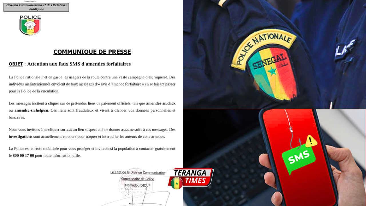 Cybercriminalité: La Police nationale met en garde contre une vaste arnaque aux faux avis d’amende routière