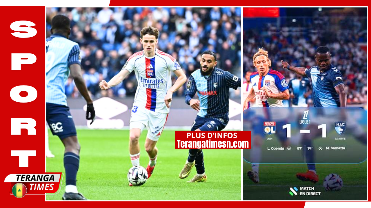 Ligue 1 : Lyon accroché par Le Havre (1-1) pour la 2e journée
