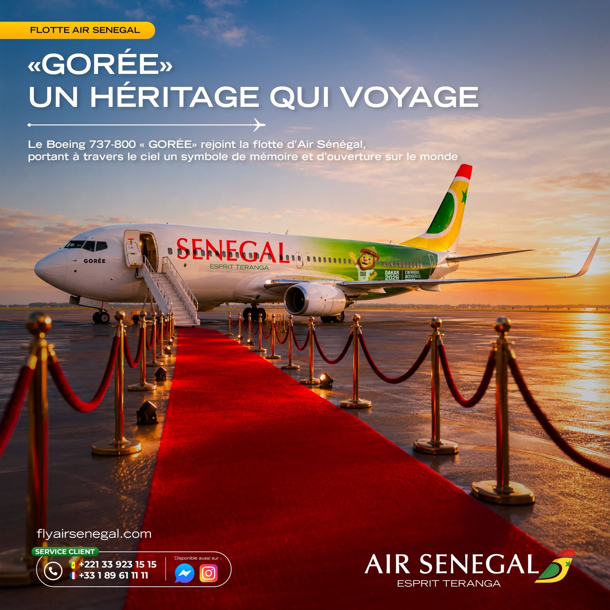 Transport aérien : Air Sénégal renforce sa flotte moyen-courrier avec un nouveau Boeing 737-800 baptisé « Gorée »