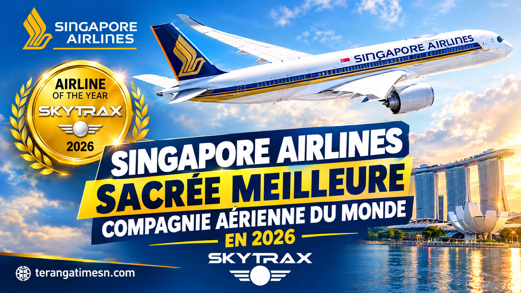 Singapore Airlines sacrée meilleure compagnie aérienne du monde en 2026