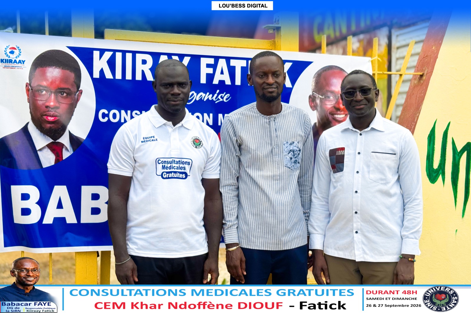 FATICK | SOLIDARITÉ SANITAIRE: Babacar Faye permet à 1 521 personnes de bénéficier de consultations gratuites