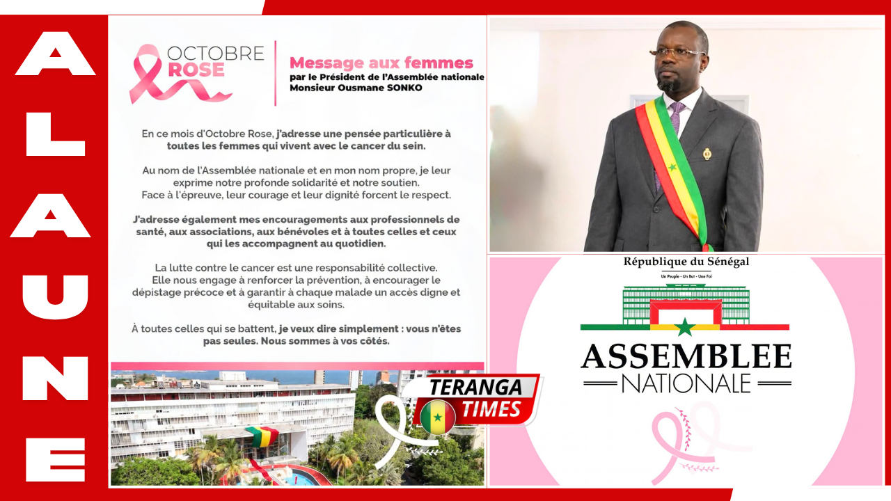 Octobre Rose : Ousmane Sonko exprime son soutien aux femmes touchées par le cancer du sein