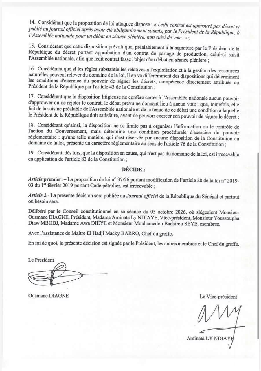 Transparence sur les ressources naturelles: Abdourahmane Diouf appelle au respect des rôles institutionnels