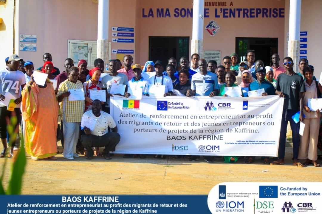 Kaffrine / Migration : Le BAOS et l'OIM forment 60 migrants de retour à l'entrepreneuriat