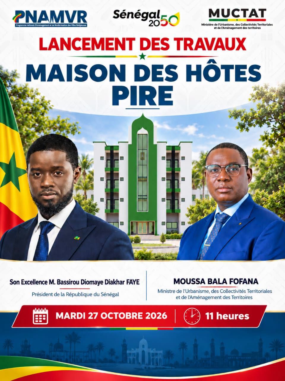 Modernisation des cités religieuses: Le Ministre Moussa Bala Fofana lance les travaux de la Maison des hôtes de Pire