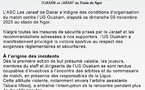 Incidents à Ngor : le Jaraaf dénonce et interpelle la Ligue