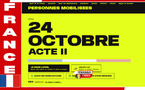 Mouvement social: Un appel à un « Acte II » lancé pour le samedi 24 octobre 2026 en France