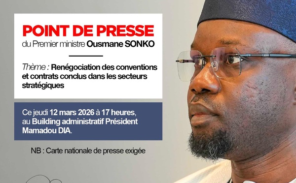 Renégociation des contrats stratégiques : Le premier ministre Ousmane Sonko attendu en conférence de presse