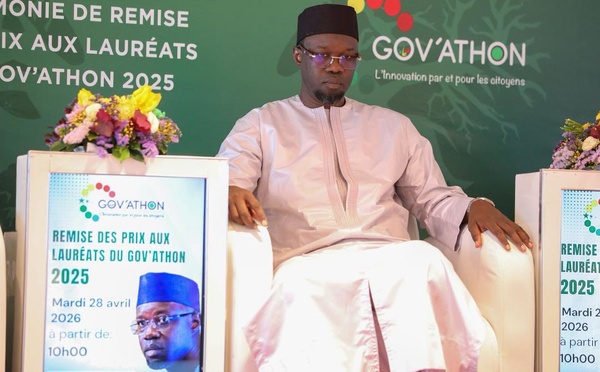 Govathon 2025 : Le Premier Ministre Ousmane Sonko consacre l’innovation numérique au service du citoyen