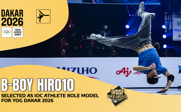 JOJ Dakar 2026 : Le prodige japonais du Breaking, B-Boy Hiro10, désigné Athlète Modèle par le CIO