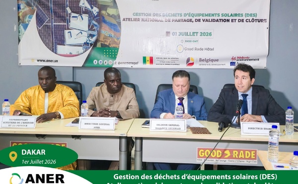 L’ANER valide la feuille de route nationale pour la gestion des déchets d’équipements solaires