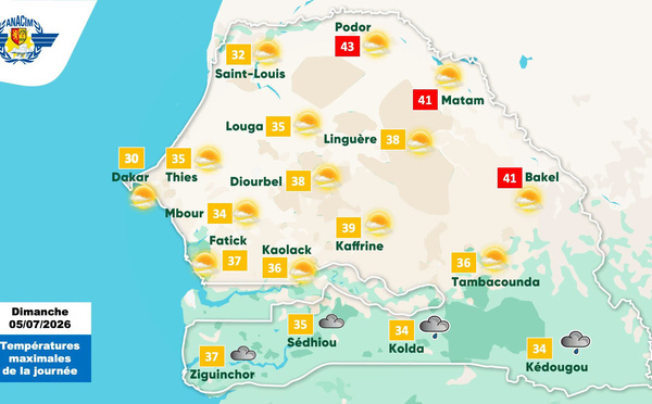 🌤️ MÉTÉO AU SÉNÉGAL | Prévisions du 05 au 06 juillet 2026 🇸🇳